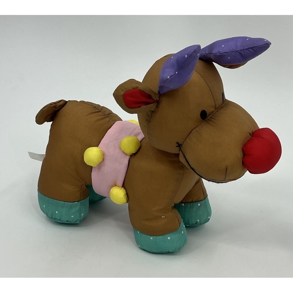 Vintage Russ Berrie Luv Pets Reindeer Plush Stuffed Nylon Christmas